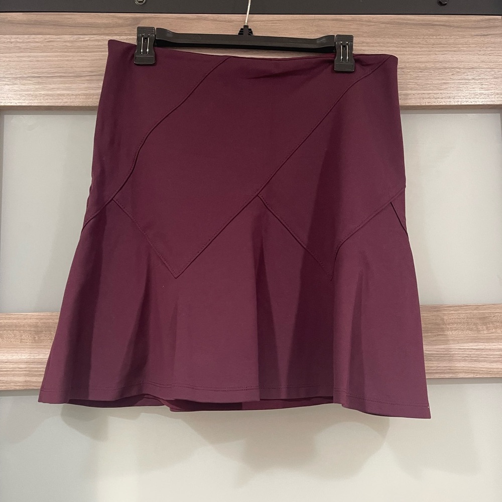 White House Black Market Red Asymmetrical Mini Skirt